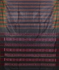 Brown & black colour handwoven tussar silk saree  