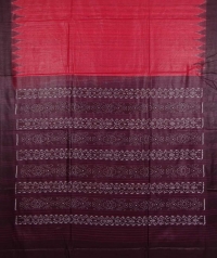 Red & maroon colour handwoven tussar silk saree  
