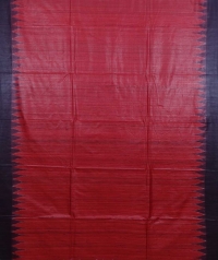 Red & maroon colour handwoven tussar silk saree  