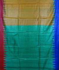 Multi colour handwoven tussar silk saree  