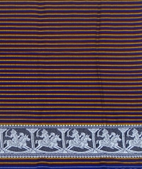 Yellow, blue and maroon handwoven cotton and wool mixed shawl