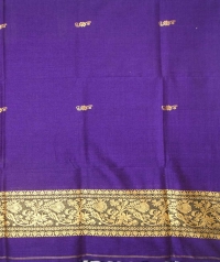 Violet and yellow handwoven cotton and wool mixed shawl