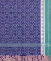 Indigo and green sambalpuri handwoven cotton stole