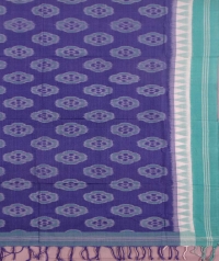 Indigo and green sambalpuri handwoven cotton stole