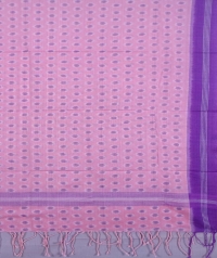 Pink and light violet sambalpuri handwoven cotton stole