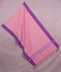 Pink and light violet sambalpuri handwoven cotton stole