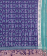 Indigo and green sambalpuri handwoven cotton stole