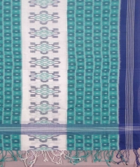 Green and blue sambalpuri handwoven cotton stole