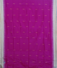 Pink and cream colour  handwoven bomkai silk saree
