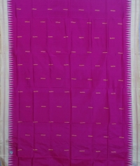 Pink and cream colour  handwoven bomkai silk saree