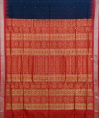 Black and red colour  handwoven bomkai silk saree