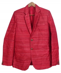 Red men tussar blazer