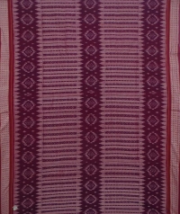 Mahogany and maroon sambalpuri handwoven cotton saree