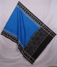 Blue and black sambalpuri handwoven cotton dupatta