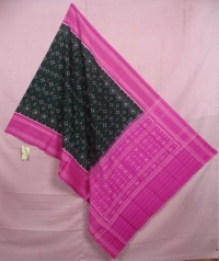 Green and pink sambalpuri handwoven cotton dupatta