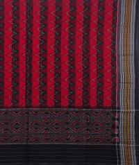 Red and black sambalpuri handwoven cotton dupatta