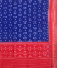 Blue and red sambalpuri handwoven cotton dupatta