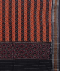 Brown and black sambalpuri handwoven cotton dupatta