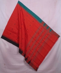 Fire orange handwoven kotpad dupatta