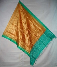 Yam orange and green handwoven tussar dupatta