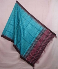 Blue handwoven tussar dupatta