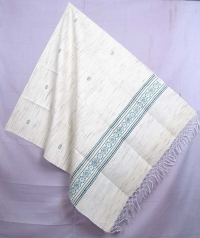 Off white handwoven tussar shawl