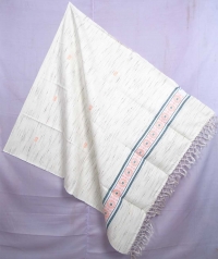 Off white handwoven tussar shawl