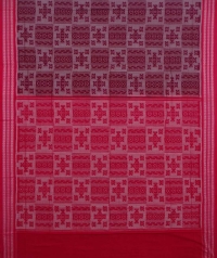 Maroon and red sambalpuri handwoven cotton saree
