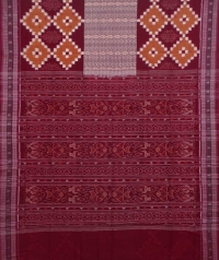 Maroon sambalpuri handwoven cotton saree
