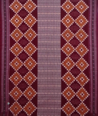 Maroon sambalpuri handwoven cotton saree