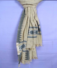 Off white handwoven tussar shawl