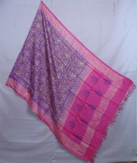 Violet & pink handwoven tussar dupatta