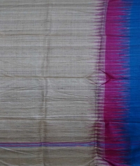 Beige & sky blue handwoven tussar dupatta