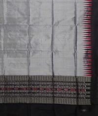 Grey & black handwoven silk dupatta