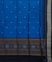 Blue & black handwoven silk dupatta