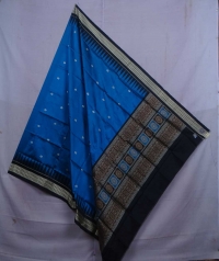 Blue & black handwoven silk dupatta