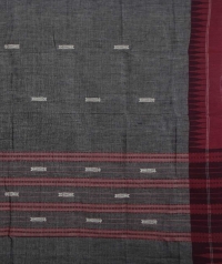 Grey & maroon handwoven kotpad dupatta
