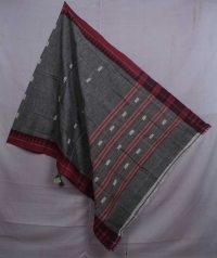 Grey & maroon handwoven kotpad dupatta