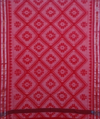 Red handwoven sambalpuri cotton saree