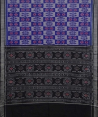 Blue and black handwoven sambalpuri cotton saree