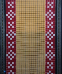 Brown, red and black handwoven sambalpuri cotton saree