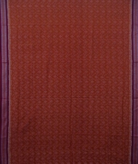 Brown and maroon handwoven sambalpuri cotton saree