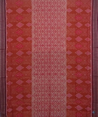 Brown and maroon handwoven sambalpuri cotton saree