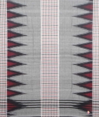 Gray and black sambalpuri handloom cotton saree