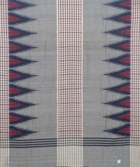 Gray and black sambalpuri handloom cotton saree