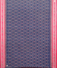 Blue and maroon sambalpuri handloom cotton saree