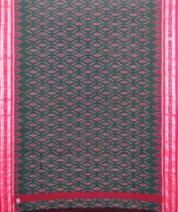 Green and maroon sambalpuri handloom cotton saree