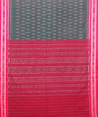 Green and maroon sambalpuri handloom cotton saree