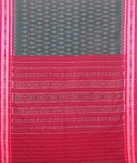 Green and maroon sambalpuri handloom cotton saree