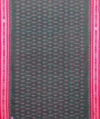 Green and maroon sambalpuri handloom cotton saree